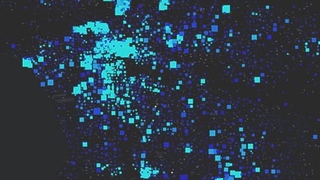 Mappa con blocchi di colore blu che mostrano dove le persone di età pari o superiore a 60 anni sono al di sotto del livello di povertà