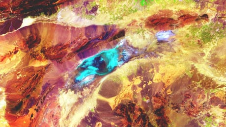 Immagini Landsat di un'area desertica