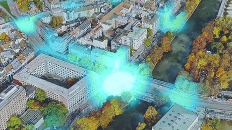 Mappa di calore delle località in cui si sono verificati incidenti stradali a Monaco di Baviera, Germania