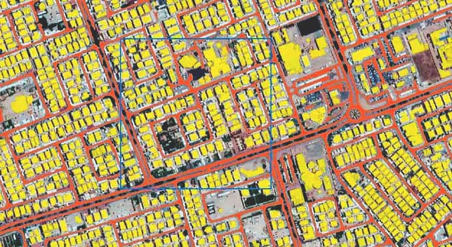 Mappa che mostra le caratteristiche identificate automaticamente con un modello di deep learning
