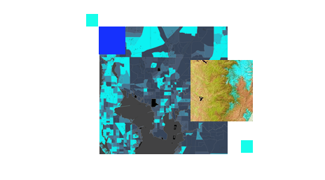 Mappa generata al computer con sfumature blu