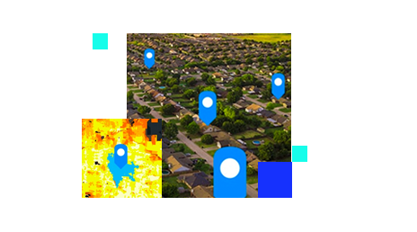 Immagine di quartiere con frecce GPS