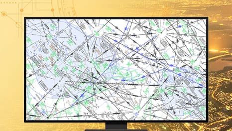 Un monitor di computer che visualizza una mappa che rappresenta una carta di rotta