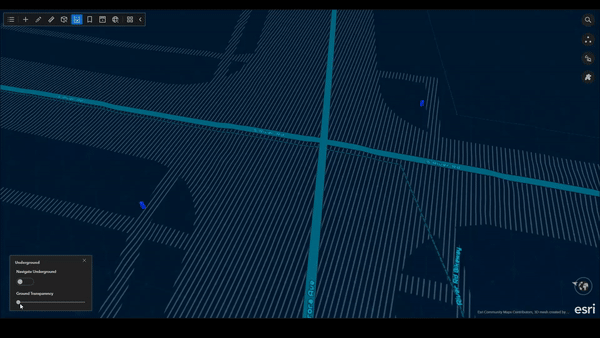 Visualizzazione 3D sottosuolo delle utility networks nel sottosuolo espresse come linee e poligoni con linee e forme connesse
