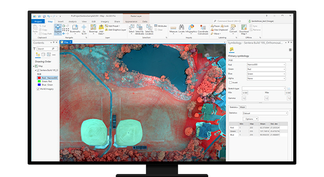 Schermo desktop che mostra ArcGIS Pro mentre esegue analisi aggiuntive