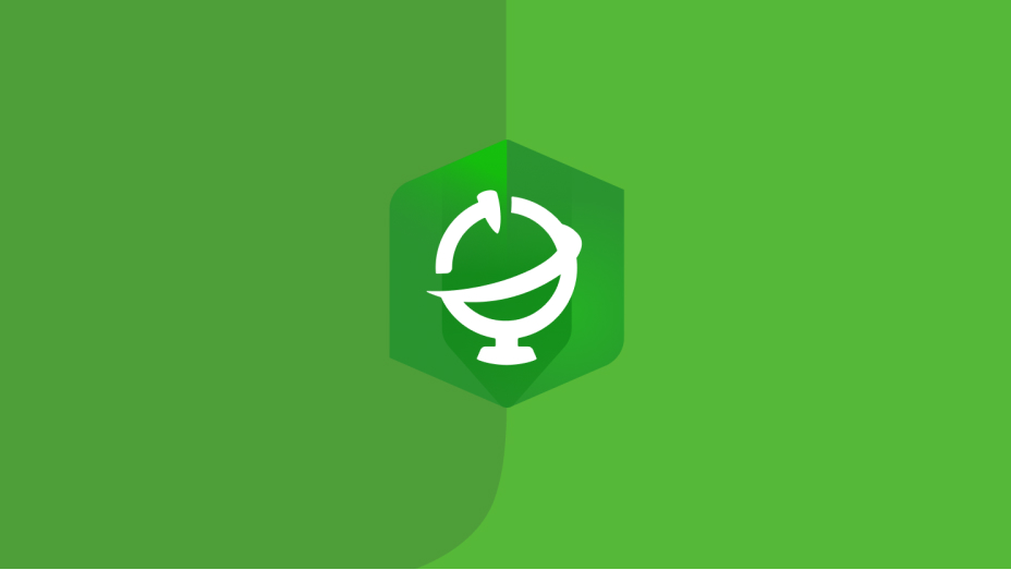 Un'icona dell'ArcGIS Living Atlas of the World su uno sfondo verde