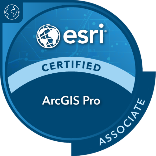 Official Esri certification badge for ArcGIS Pro Associate.
