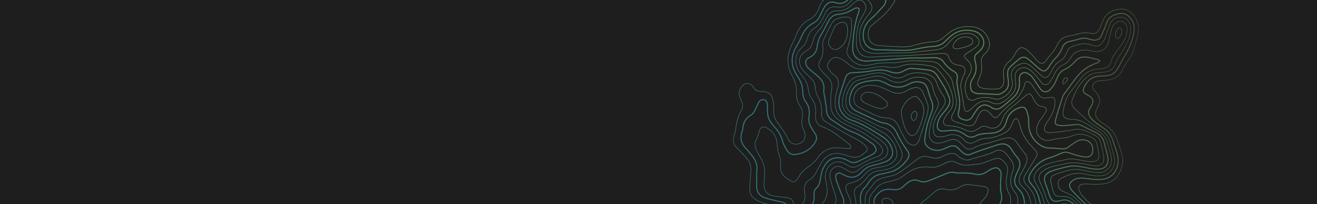 An abstract design featuring dark tones with subtle contour lines in green and blue hues