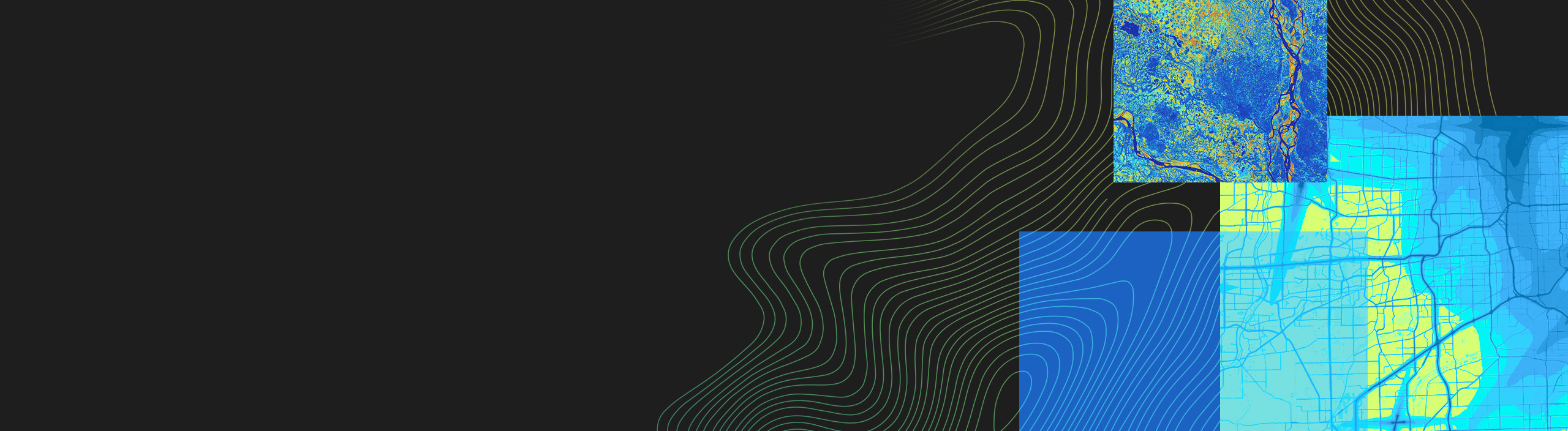 A stylized abstract map featuring geographic and topographic elements 