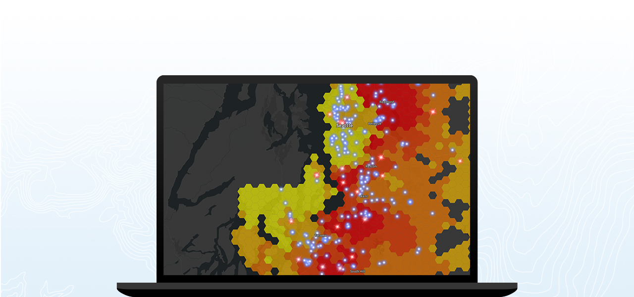 Map of Seattle showing business hotspots