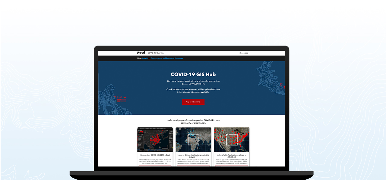 Example website sharing COVID-19 information