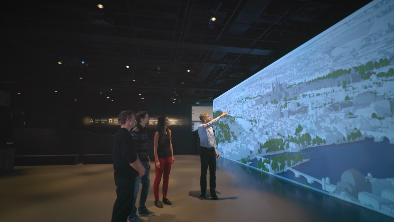 Citizens browse exhibits at the Center for Architecture and Metropolitan Planning.